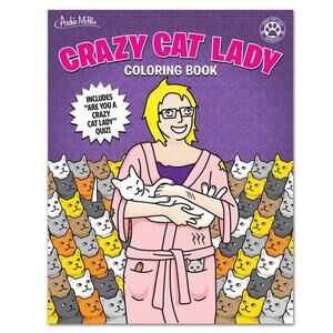 New Archie McPhee Crazy Cat Lady Kittens Lover 24 page Coloring Activity Book